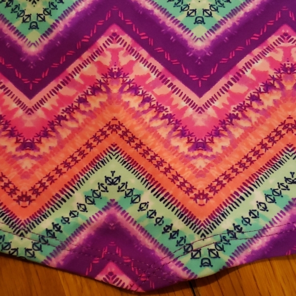 Like New Purple & Pink Girl's Zig Zag Tankini Sz 7 - Picture 4 of 8